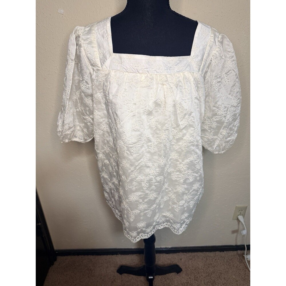 The Main Street Exchange NWT Puff Sleeve Boho Peasant Blouse Top Women's 1X